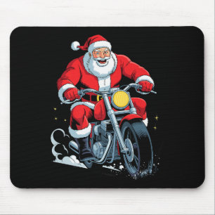 Funny Santa Riding Motorcycle Holiday Christmas Xm Mouse Pad