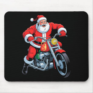 Funny Santa Riding Motorcycle Holiday Christmas Xm Mouse Pad