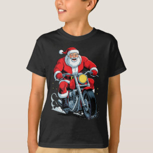 Funny Santa Riding Motorcycle Holiday Christmas Xm T-Shirt