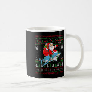 Funny Santa Riding Shark Ugly Christmas Sweaters S Coffee Mug