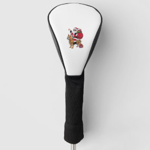 Funny Santa Riding Staffordshire Bull Terrier Dog  Golf Head Cover