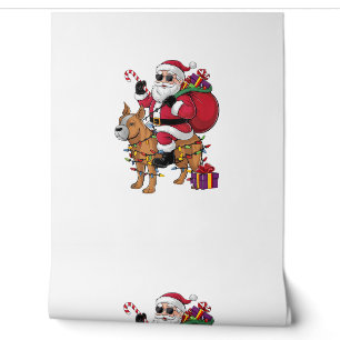 Funny Santa Riding Staffordshire Bull Terrier Dog Wallpaper