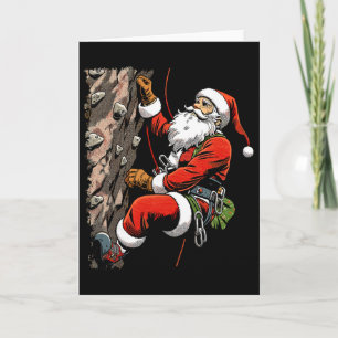 Funny Santa Rock Climbing Christmas Xmas Boulderin Card