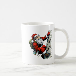 Funny Santa Rock Climbing Christmas Xmas Boulderin Coffee Mug