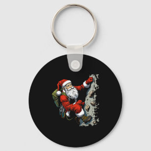 Funny Santa Rock Climbing Christmas Xmas Boulderin Key Ring