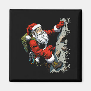 Funny Santa Rock Climbing Christmas Xmas Boulderin Magnet