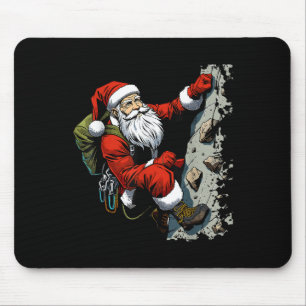 Funny Santa Rock Climbing Christmas Xmas Boulderin Mouse Pad