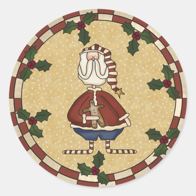 Funny Santa Round Stickers (Front)