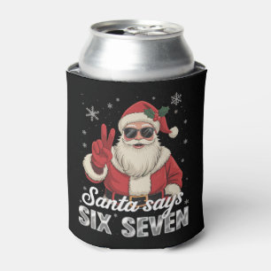 Funny Santa Says Six Seven Christmas 67 Meme Xmas Can Cooler