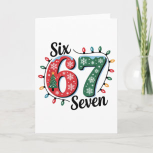 Funny Santa Says Six Seven Christmas 67 Meme Xmas  Card