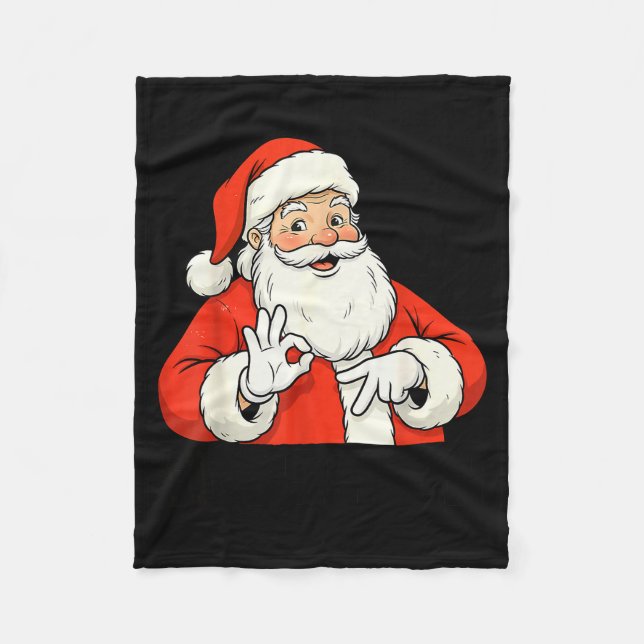 Funny Santa Says Six Seven Christmas 67 Meme Xmas  Fleece Blanket (Front)