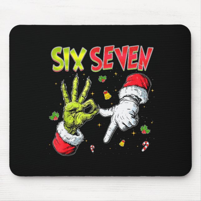 Funny Santa Says Six Seven Christmas 67 Meme Xmas  Mouse Pad (Front)
