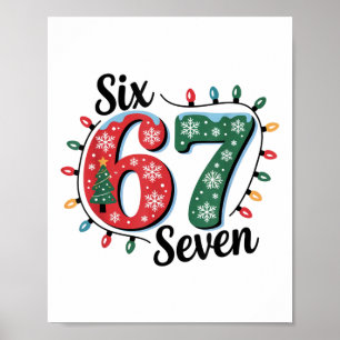 Funny Santa Says Six Seven Christmas 67 Meme Xmas Poster