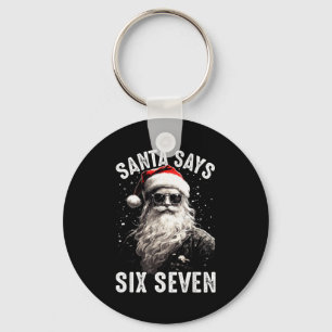 Funny Santa Says Six Seven Christmas Shirts Boys M Key Ring