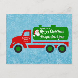Funny Santa Septic Christmas Truck Your Greeting Postcard