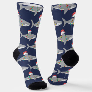 Funny Santa Shark Christmas Socks