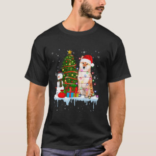 Funny Santa Shiba Inu Snow Light Dog Christmas Tre T-Shirt