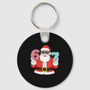 Funny Santa Six Seven 67 Ice Cream Drip Christmas Key Ring