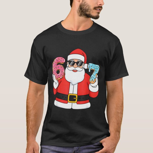 Funny Santa Six Seven 67 Ice Cream Drip Christmas  T-Shirt (Front)