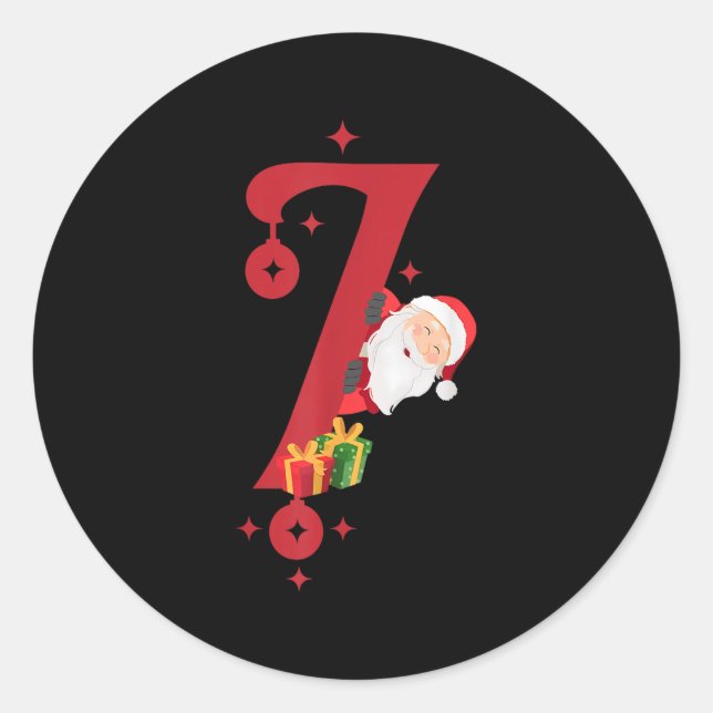 Funny Santa Six Seven Meme Pajama Christmas Matchi Classic Round Sticker (Front)