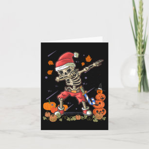 Funny Santa Skeleton Dabbing Halloween Costume Fun Card