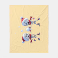 Funny Santa Skeletons Having a Snowball Fight