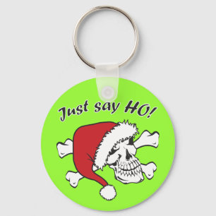 Funny Santa Skull Key Ring