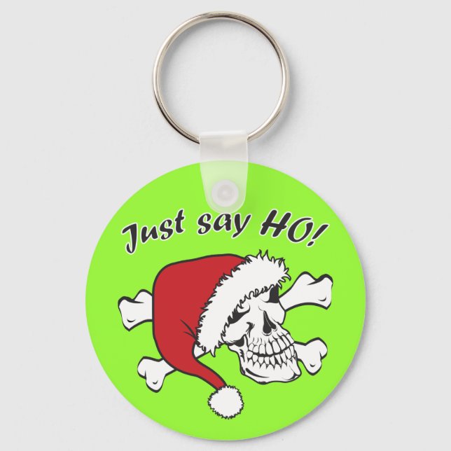 Funny Santa Skull Key Ring (Front)
