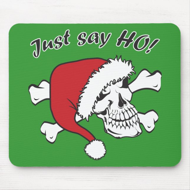 Funny Santa Skull Mouse Pad (Front)