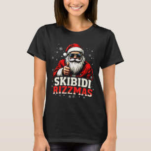 Funny Santa Snowboard Christmas Holiday Skibidi Ri T-Shirt