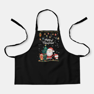 Funny Santa, Snowman, Reindeer Merry Christmas Apron