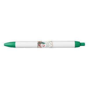Funny Santa, Snowman, Reindeer Merry Christmas Black Ink Pen