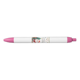 Funny Santa, Snowman, Reindeer Merry Christmas Black Ink Pen