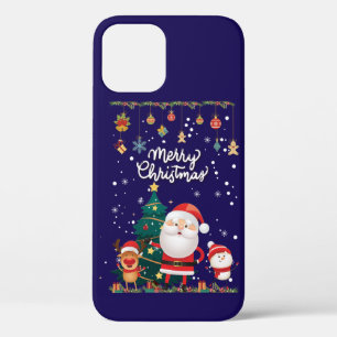 Funny Santa, Snowman, Reindeer Merry Christmas iPhone 12 Pro Case