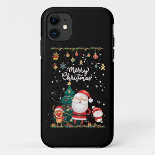 Funny Santa, Snowman, Reindeer Merry Christmas iPhone 11 Case