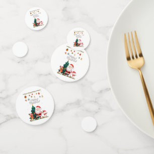 Funny Santa, Snowman, Reindeer Merry Christmas Confetti