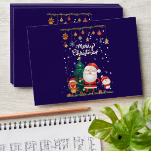 Funny Santa, Snowman, Reindeer Merry Christmas Envelope
