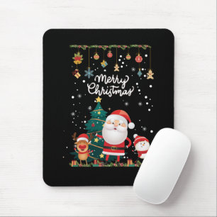 Funny Santa, Snowman, Reindeer Merry Christmas Mouse Pad