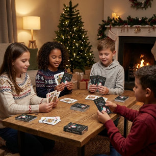 Funny Santa, Snowman, Reindeer Merry Christmas Playing Cards