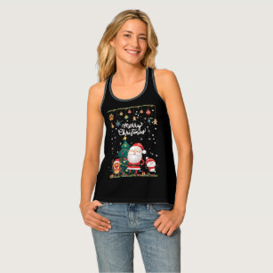Funny Santa, Snowman, Reindeer Merry Christmas Singlet