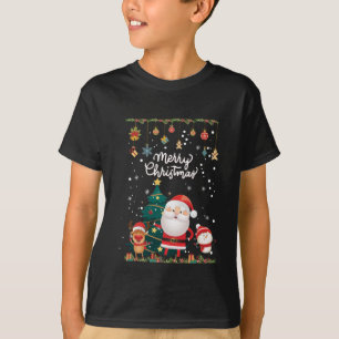 Funny Santa, Snowman, Reindeer Merry Christmas T-Shirt