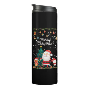 Funny Santa, Snowman, Reindeer Merry Christmas Thermal Tumbler