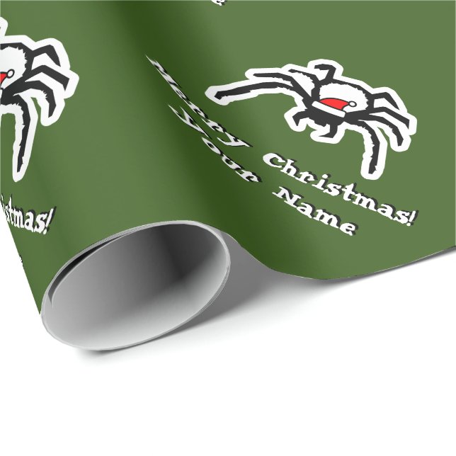 Funny Santa tarantula spider custom Christmas Wrapping Paper (Roll Corner)
