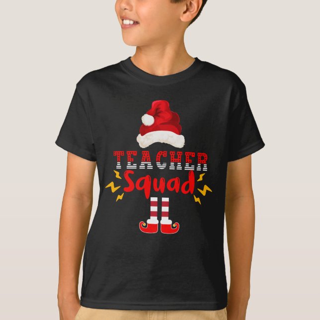 FUNNY SANTA TEACHER SQUAD - CHRISTMAS FUN T-Shirt (Front)