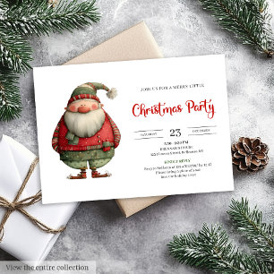 Funny Santa trendy red green Christmas invitation