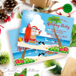 Funny Santa Tropical Beach Christmas Party Invitation<br><div class="desc">Put a sunny twist to traditional holiday cheer with our whimsically designed Santa at Tropical Beach Christmas Party Invitation. Perfect for those seeking a fun, unique way to announce their Christmas party! Santa lounges on a tropical beach, a delightful surprise that's sure to bring a smile. Available as a printing...</div>
