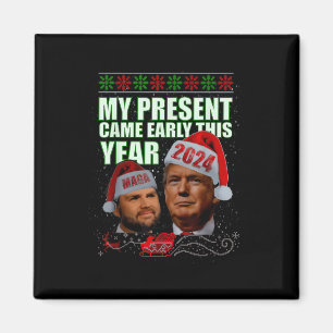 Funny Santa Trump Christmas Came Early 47th Presid Magnet