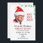 Funny Santa Trump Christmas invitation<br><div class="desc">Funny Trump political Christmas party invitation</div>