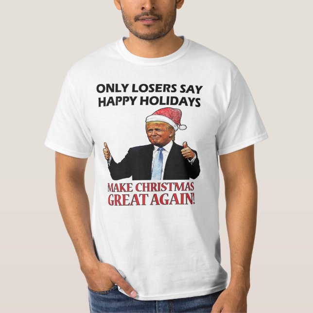 Funny Santa Trump Christmas T-Shirt (Front)