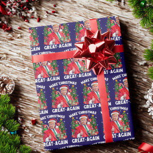 Funny Santa Trump Gift Wrap